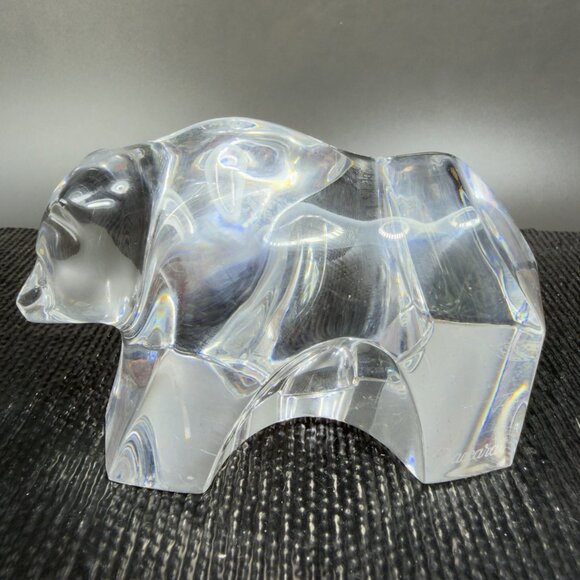 BACCARAT Clear Heave Crystal Figurine Grizzly Bear Made In France Paperweight - Picture 11 of 15